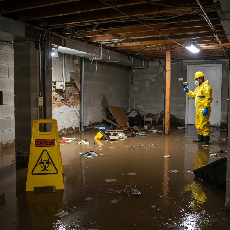 Flooded Basement Electrical Hazard in Newbern, TN Property